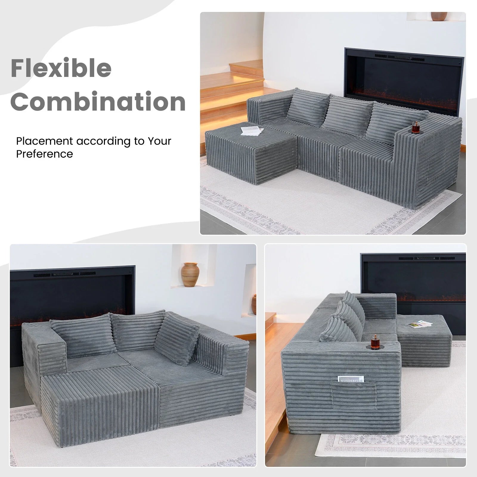 "Boneless Couch Grey" - Kanapa bez ramy Szara