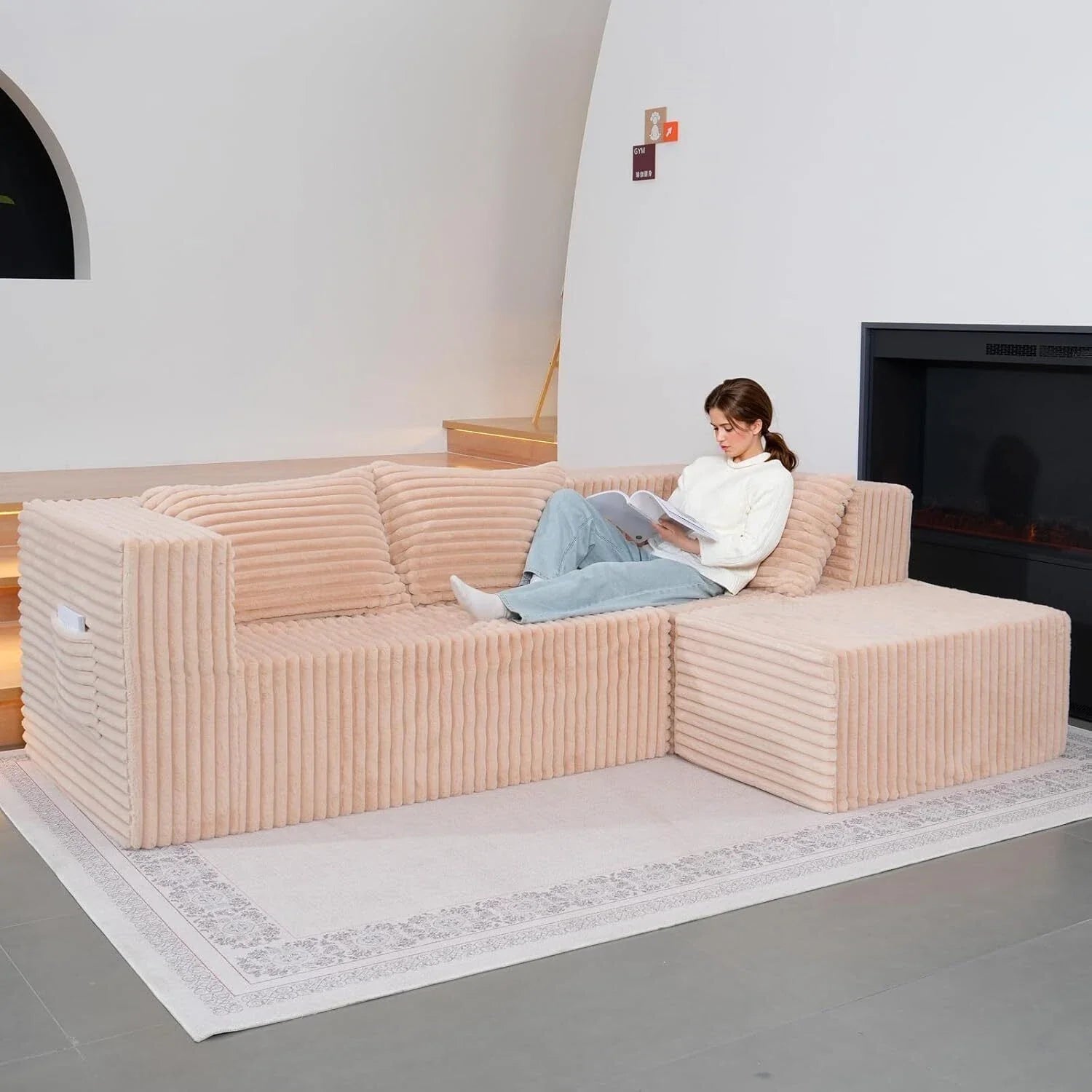 "Boneless Couch Rose" - Kanapa bez ramy Różowa